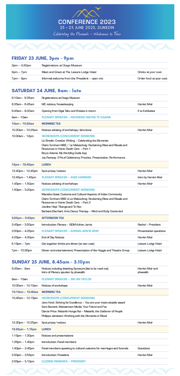 Conference Programme - see above link for more information